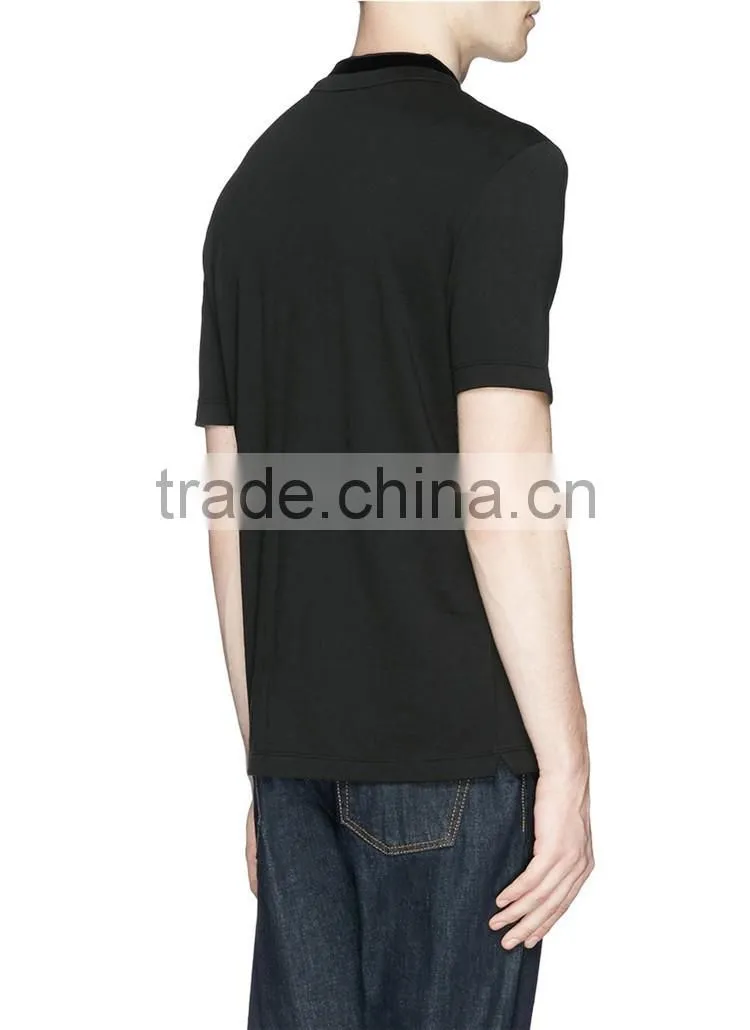 Slim men black custom 100%cotton man polo t-shirt
