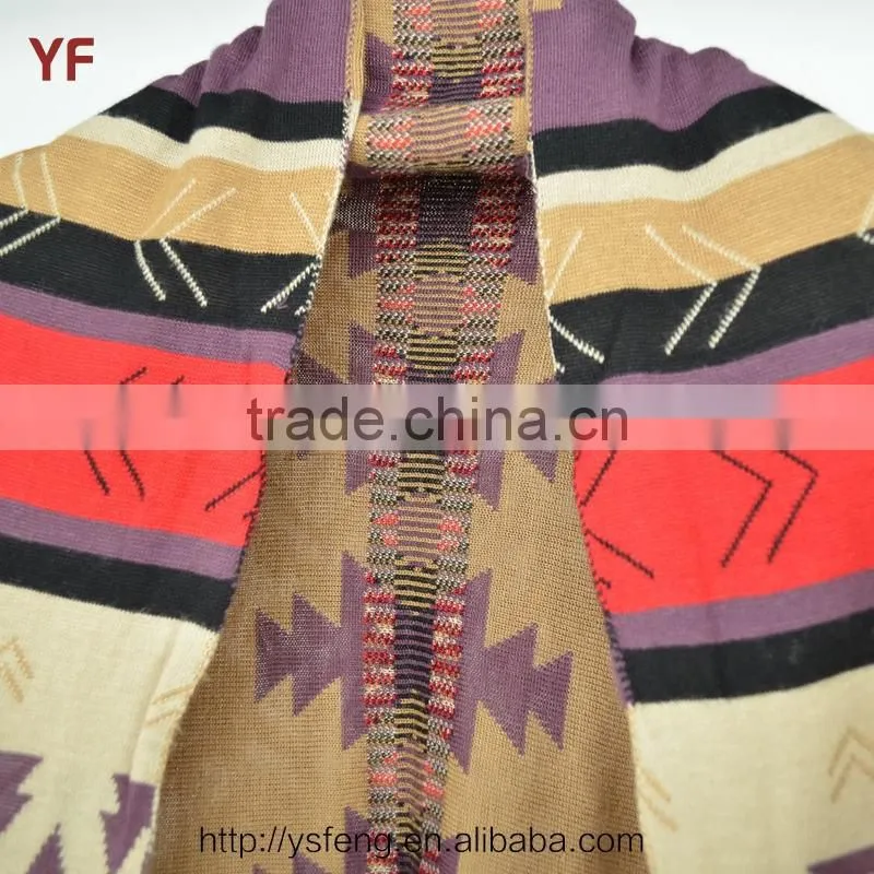 Women Fashion Knitting Pattern Poncho Sweater