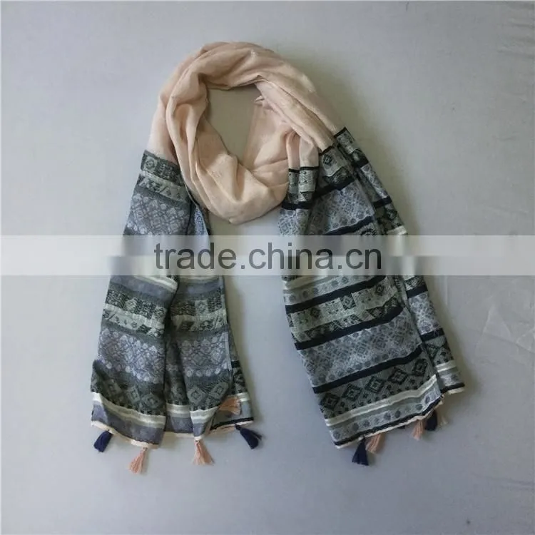 180*70cm customized pattern printed cheap viscose women pashmina stole shawl scarf