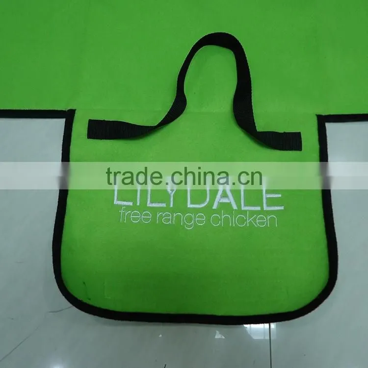 green color polar fleece with sponge & nylon back outdoor waterproof travel blanket