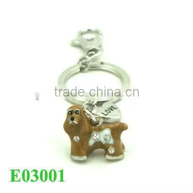 2013 key chain wholesale white epoxy dog keychain