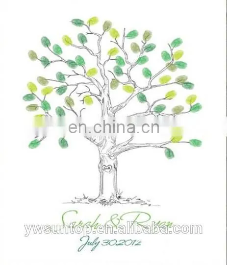 Heart Tree Fingerprint Canvas Painting Wedding Attendance album