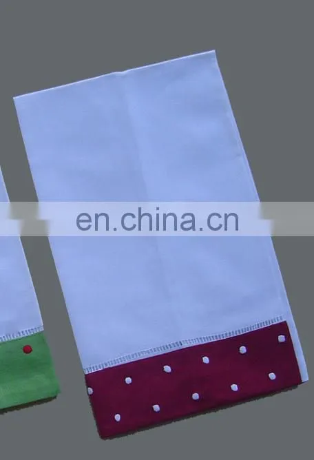 white linen/cotton kitchen towel/dish towel/hand towel with hemstitch for wholesale