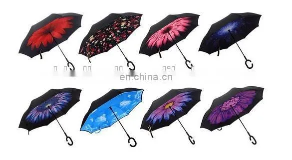 Windproof Opposite Open And Close Rverse Inside Out Car Inverted Umbrella