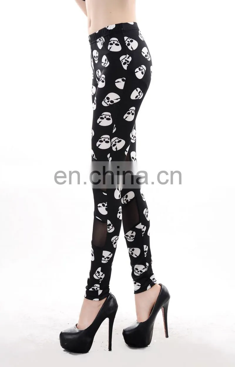Latest fashion skull printed women good quality leggings