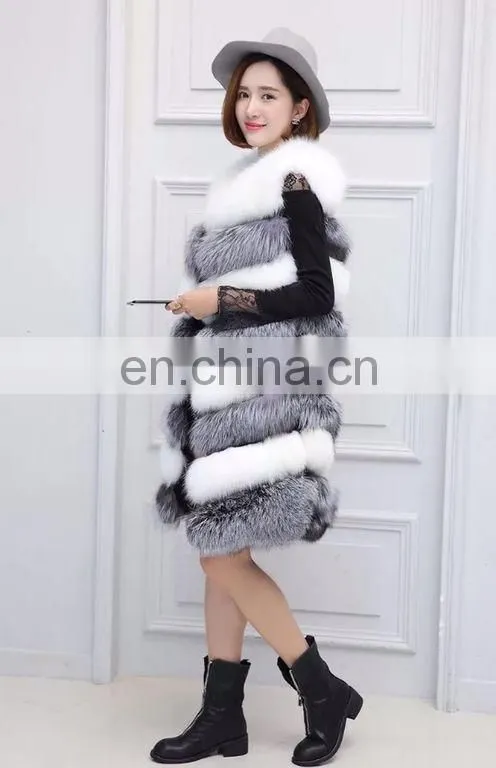 2015 Top Grade 100% Real Fox Fur Vest Natural Fur Vests Fox Fur Waistcoat