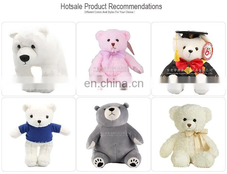 White plush polar teddy bear toy