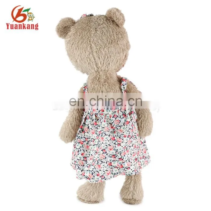 ICTI manufacturer plush fluffy stuffed bear with skirt