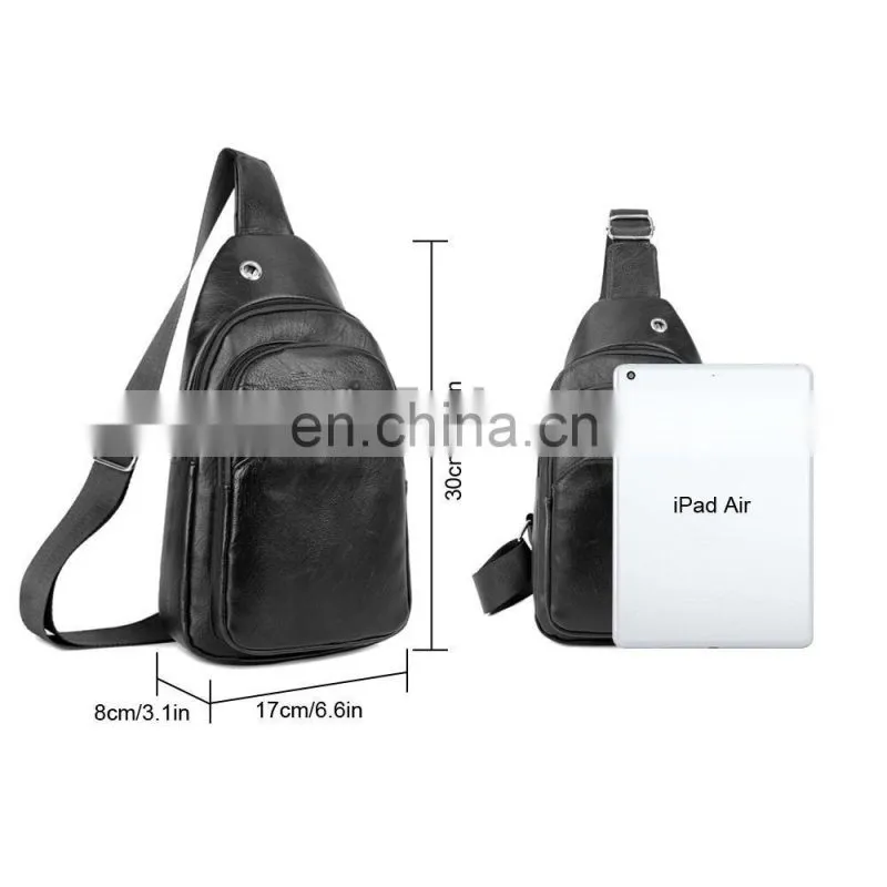 PU Front Shoulder Bag Wear-resistant Anti-theft Riding Mountaineering Bag for Male