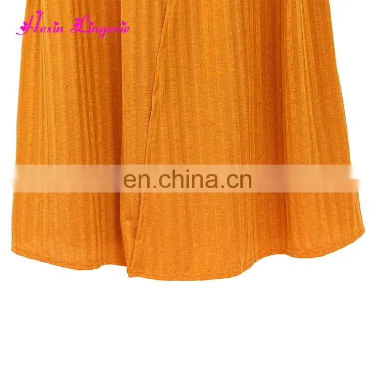Best Selling latest Yellow Long Kingtting Cardigan Blouse Women Tops