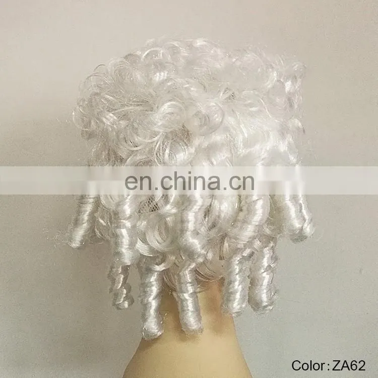 Rococo baroque short white curly wigs P-W237