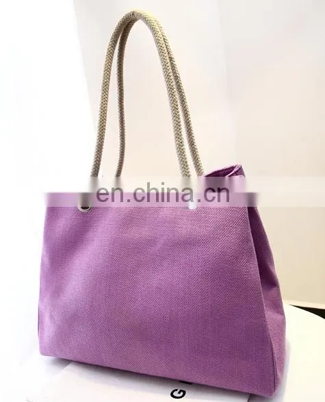 High Quality Grey Color Linen Personalized Office Ladies Bag Woman Shoulder Bag