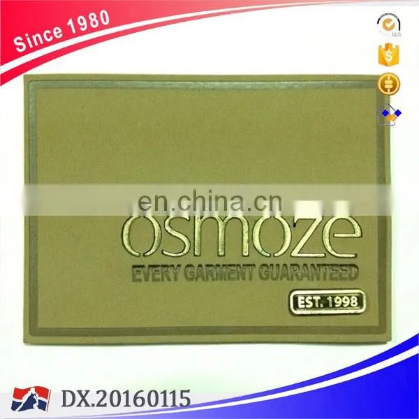Embossed Leather Label for Jean New Design Eco-Friendly White Leather Patch with Metal