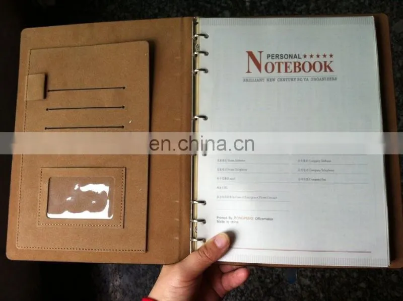 paper print school spiral leather custom notebook