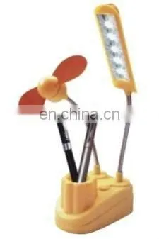 Mini Fan with Heart Shape Pen Holder and Book Light
