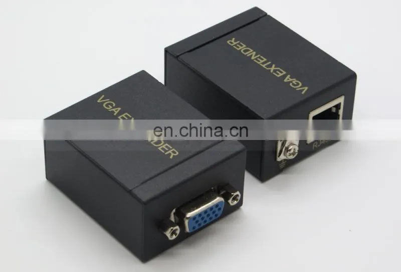 60M VGA Extender Repeater Adapter over Single RJ45 Cat 5e Cat6 Network Cable Support 1080P Full 3D 1 Transmitter + 1 Receiver
