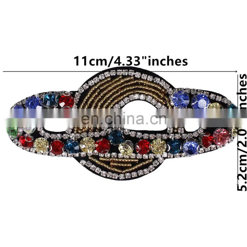 Wholesale Beaded Rhinestones Spacecraft Patches Applique Badge Sew on Clothes
