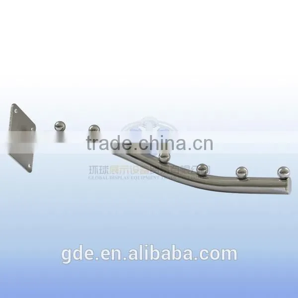 Metal chrome wall-mounted clothes display hook with 7 beads