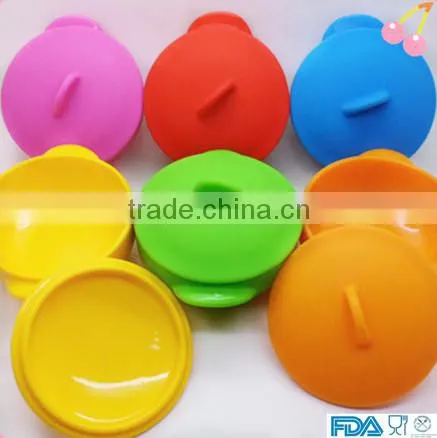 Color style silicone bowl baby bowl with lid