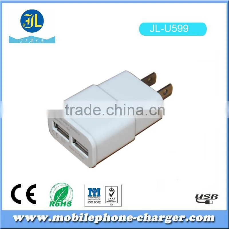 New products consumer electronics dual usb travel charger 5V 2A mobile accessory