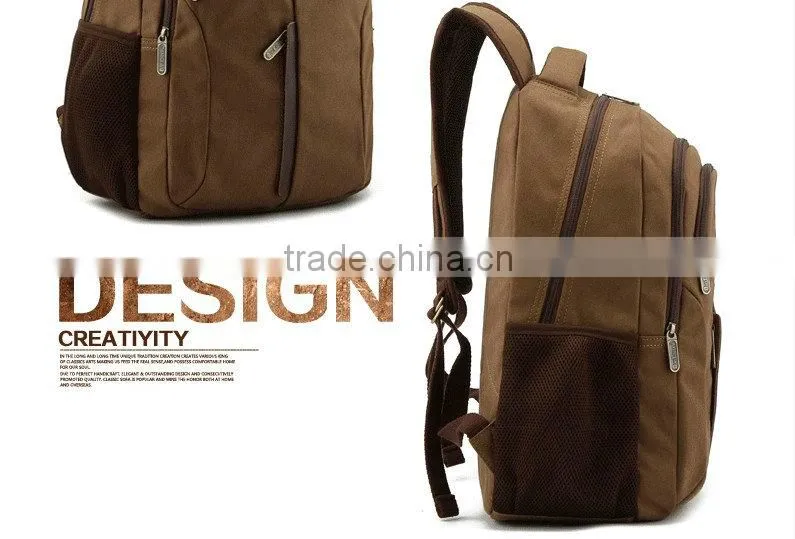 brown canvas backpacks for college student,vintage fashion backpack bags