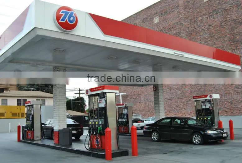 Free design low cost of gas station canopy with space frame structure