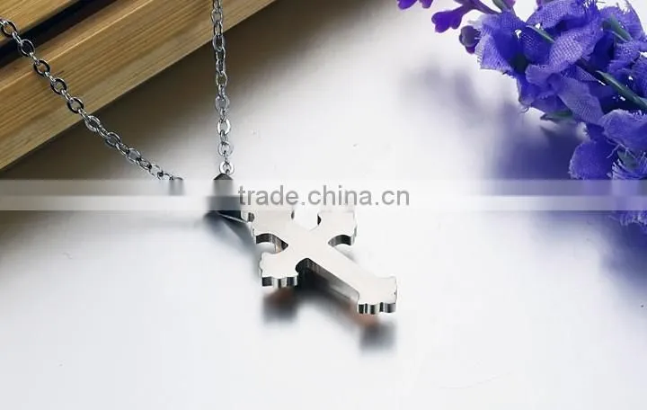 Factory direct selling titanium steel rose gold plated multilayer cross chain necklaces