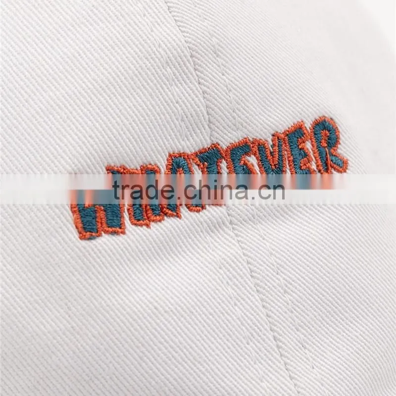 Custom 100% Cotton Flat Embroidery Logo Baseball Cap