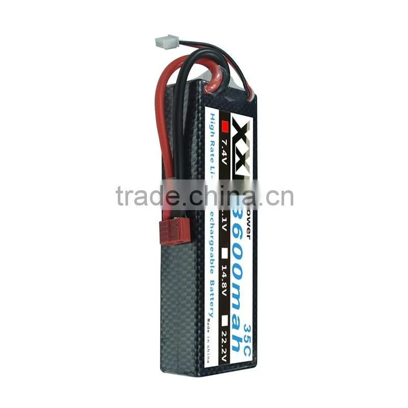 XXL high discharge rate 35C 3600mah 7.4V lipo battery for rc hobby