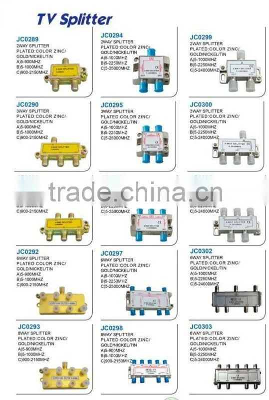 Silver colour CE 6 way power tv splitter