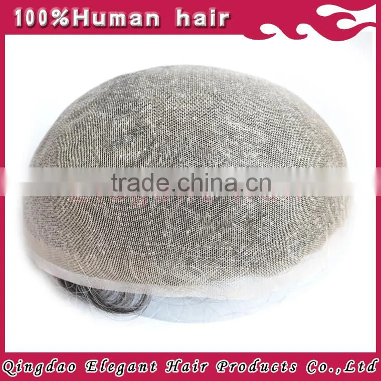 China alibaba best sale brazillian human hair body wave pu around full lace grey toupee