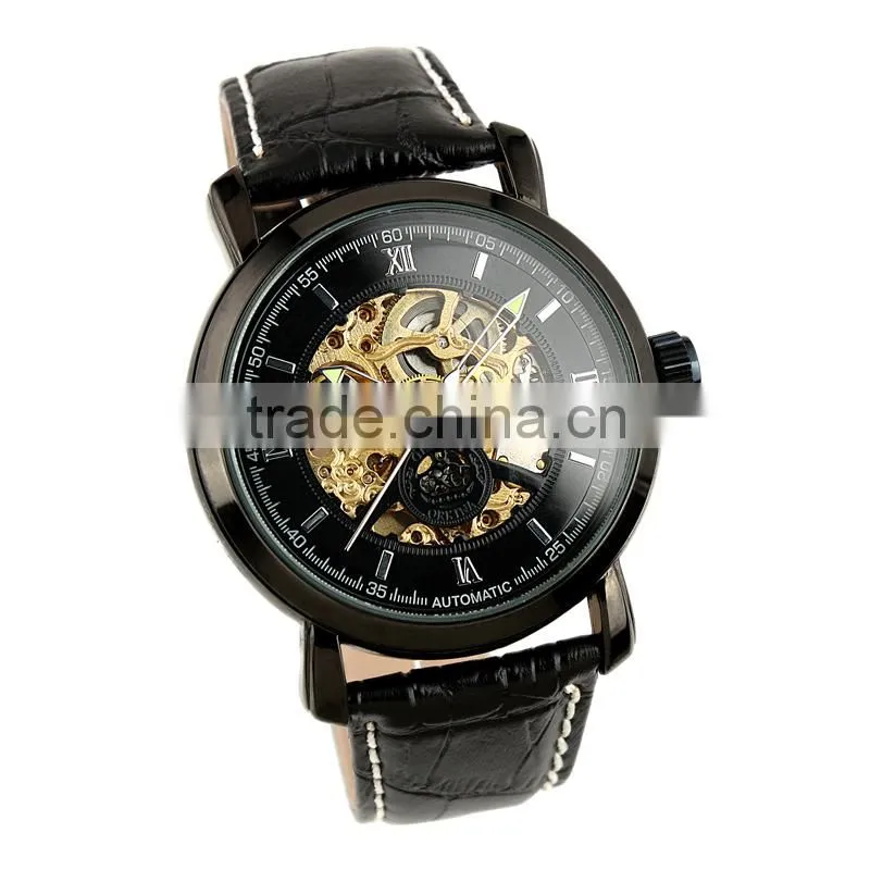 Black Full Automatic Skeleton Watch WM309