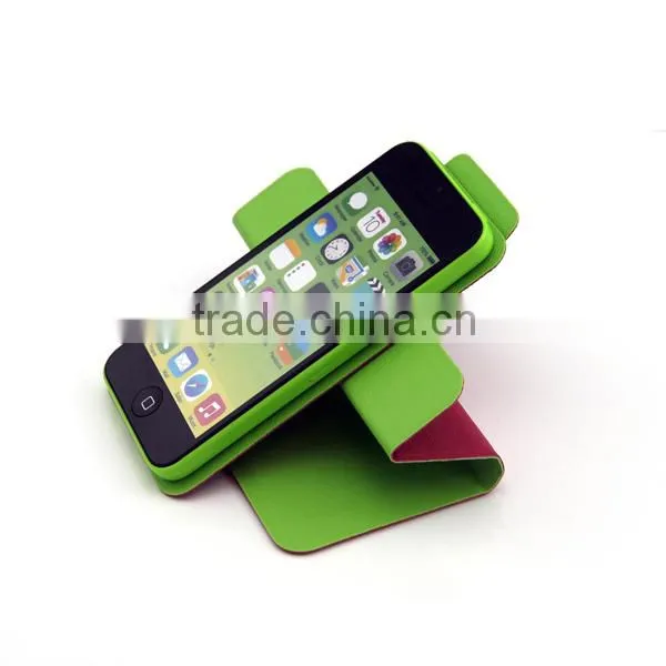 360 Rotating PU Leather cover with magic sticker for various mobile phone with stand and wallet