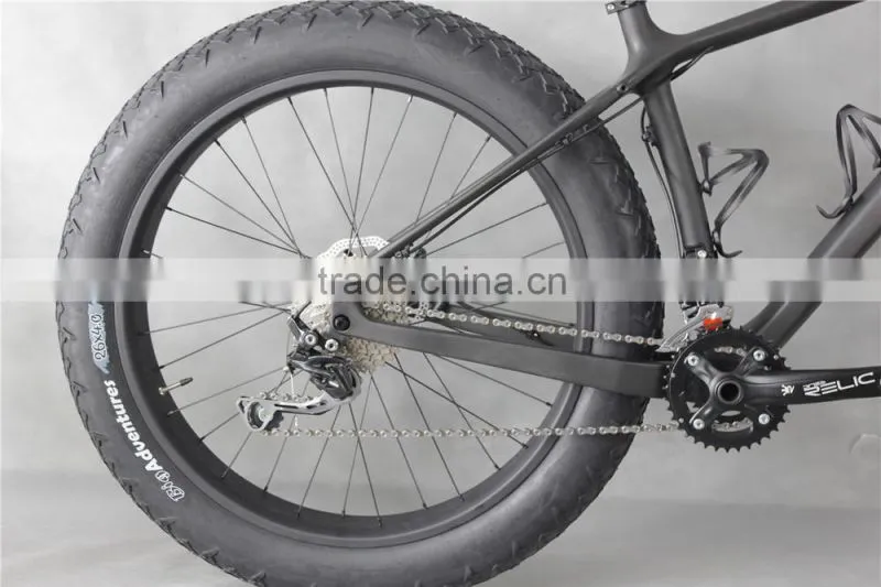 2015 hot sell carbon complete fatbike UD matt with fat fork 150mm
