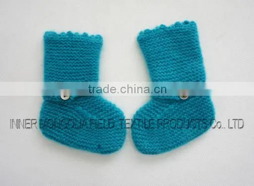 100% Pure Cashmere Multi-color Hand Crochet Baby Socks Gift