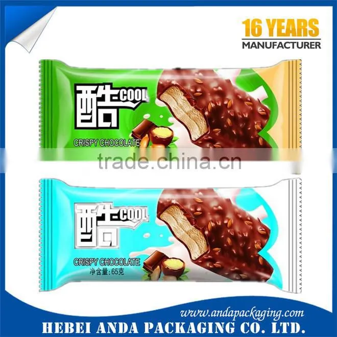 Printing packaging pouch for ice cream bar/Ice Lolly wrapping film roll/popsicle plastic bag