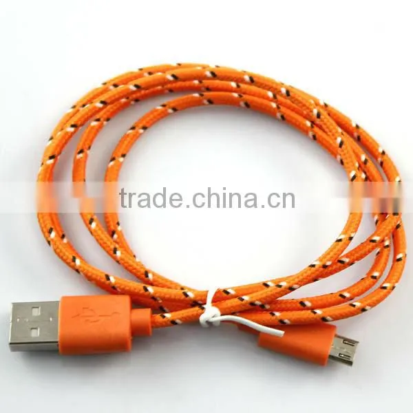 3ft Durable Fabric Braided Micro USB Sync & Charge Cable for Samsung Galaxy