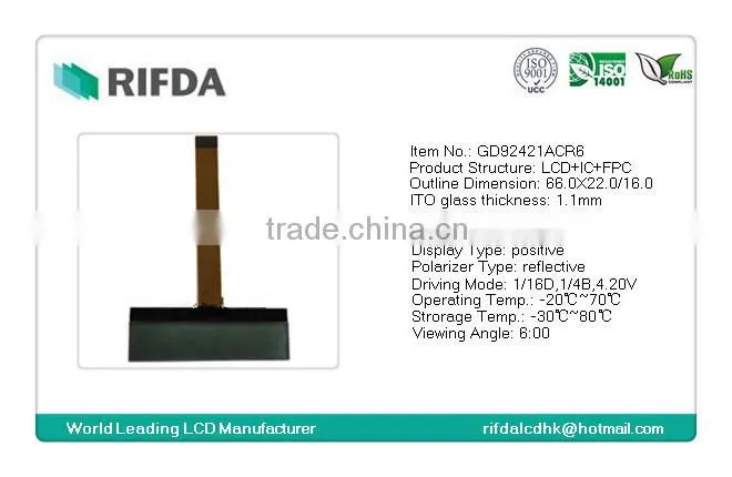 Positive STN 20x2 character lcd display panel