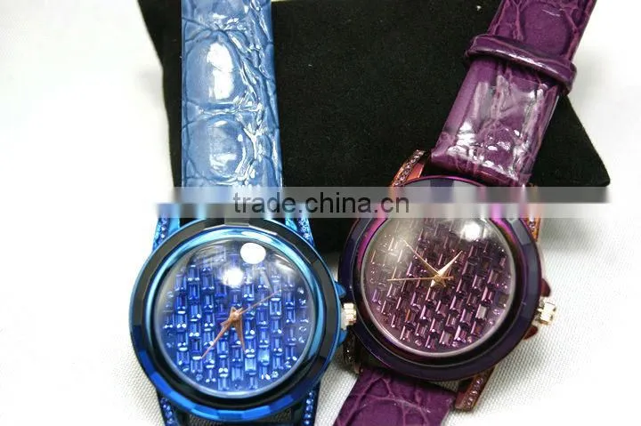 Water brick surface pu leather couple watches