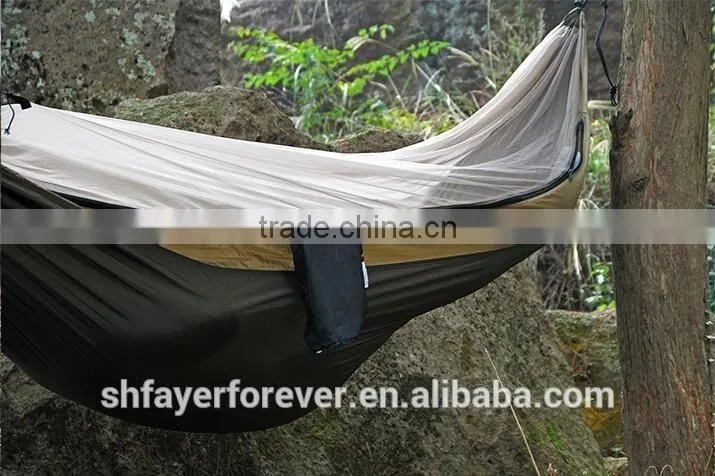 Grey 3m*1.8m high quolity Nylon 210T hammock with ripstop mosquito netting