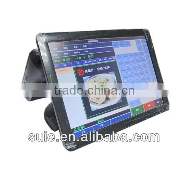 Dual core touch screen computer all in one touch pos system pos terminal cash register for Retail and Restaurant