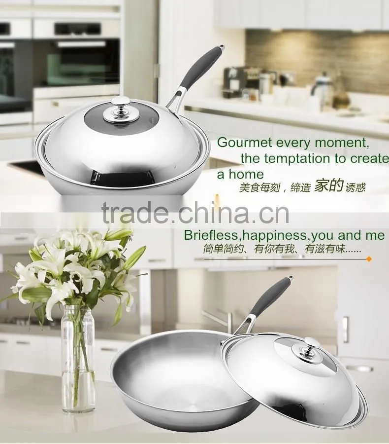 Non stick stainless steel frying pan cookware