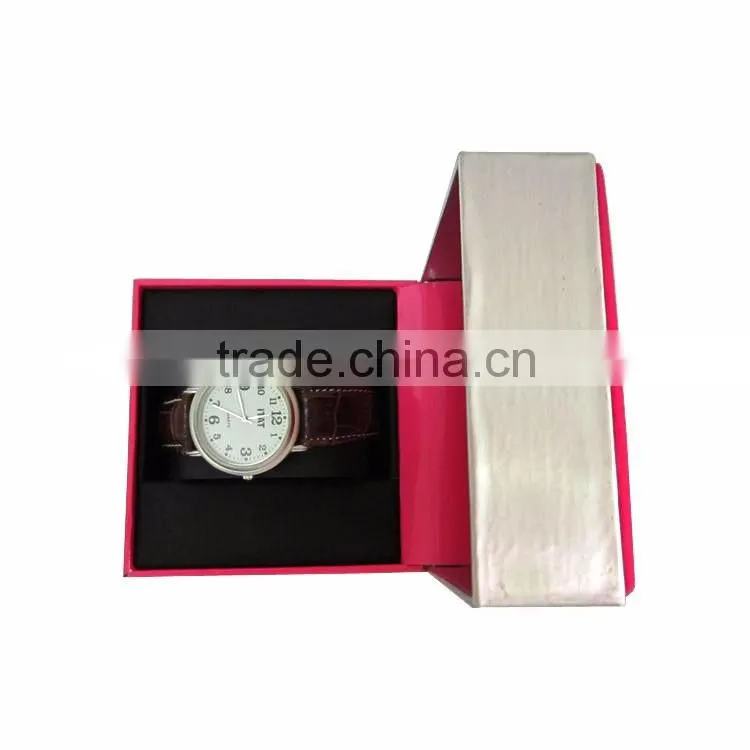Custom Pink Velvet Paper Watch Git Case For Women.