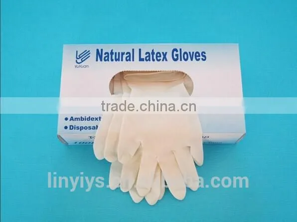 Hot sell! high quality latex examination gloves, disposable gloves, latex gloves, powder latex glove