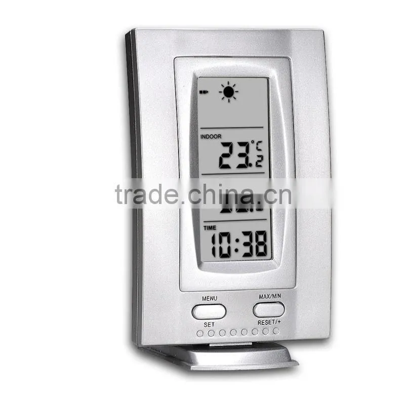 Wireless Indoor Outdoor Thermometer Temperature Clock Weather Station