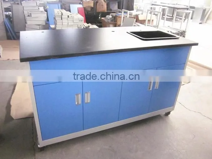 Laboratory PP sink, solid brass three way faucet sink table