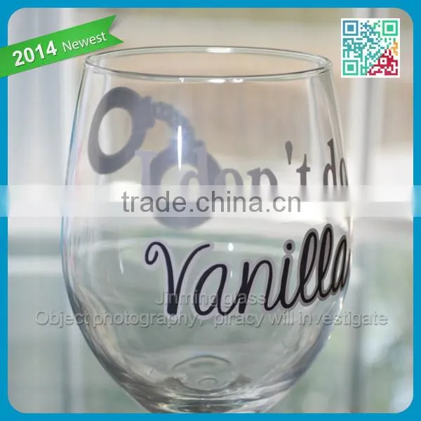 Hot sale high quality goblet wine glass wholesale printing wine glass