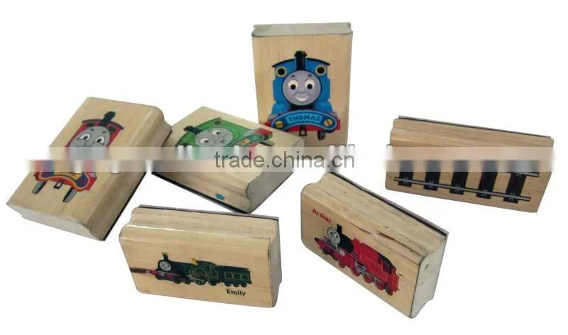Custom animal logo wooden stamp block set