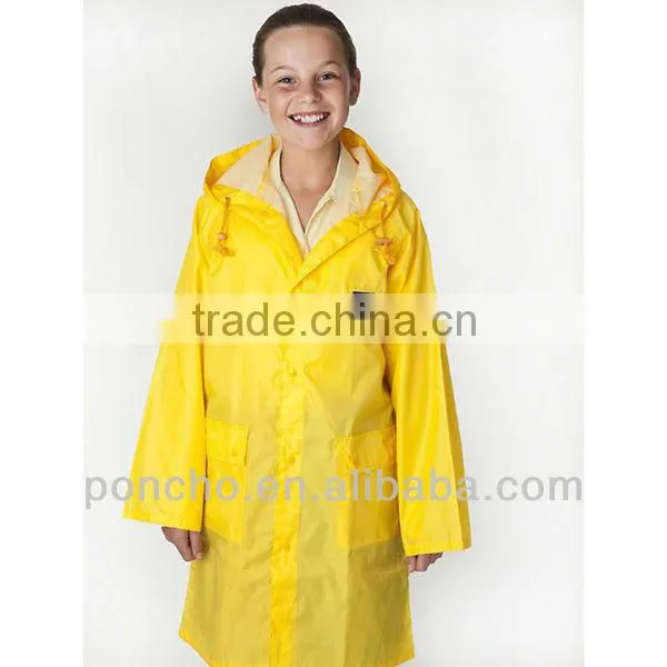 Strong adult red PVC long ladies raincoat