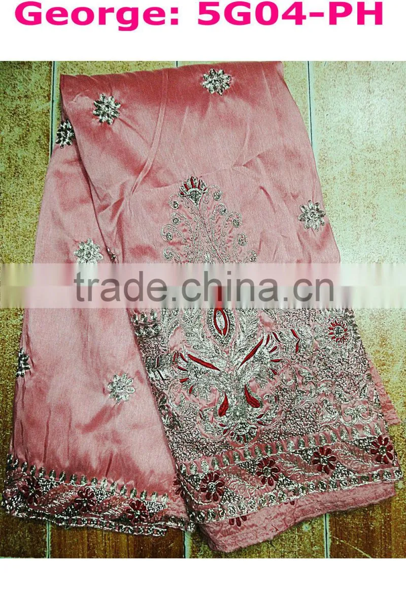 Top selling soft custom african raw silk george for women dresses